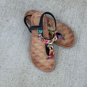 Patrizia by Spring Step Adelina Multi Color Chain Link Flat Sandals Womens 40